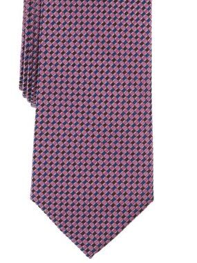 Michael Kors Mens Knight Micro-Pattern Tie Rose ONE SIZE